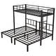 preview thumbnail 8 of 11, Twin XL over Twin & Twin Bunk Bed Metal Triple Bunk Bed
