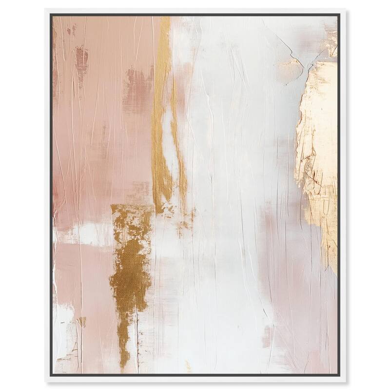 Golden Glow on Pink Canvas by Art Remedy - 36" x 45" - White