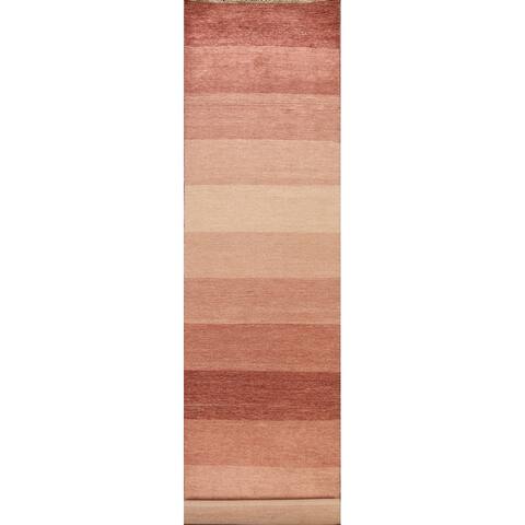 Contemporary Oriental Gabbeh Kashkoli Wool Runner Rug Hand-knotted - 3'2" x 16'3"