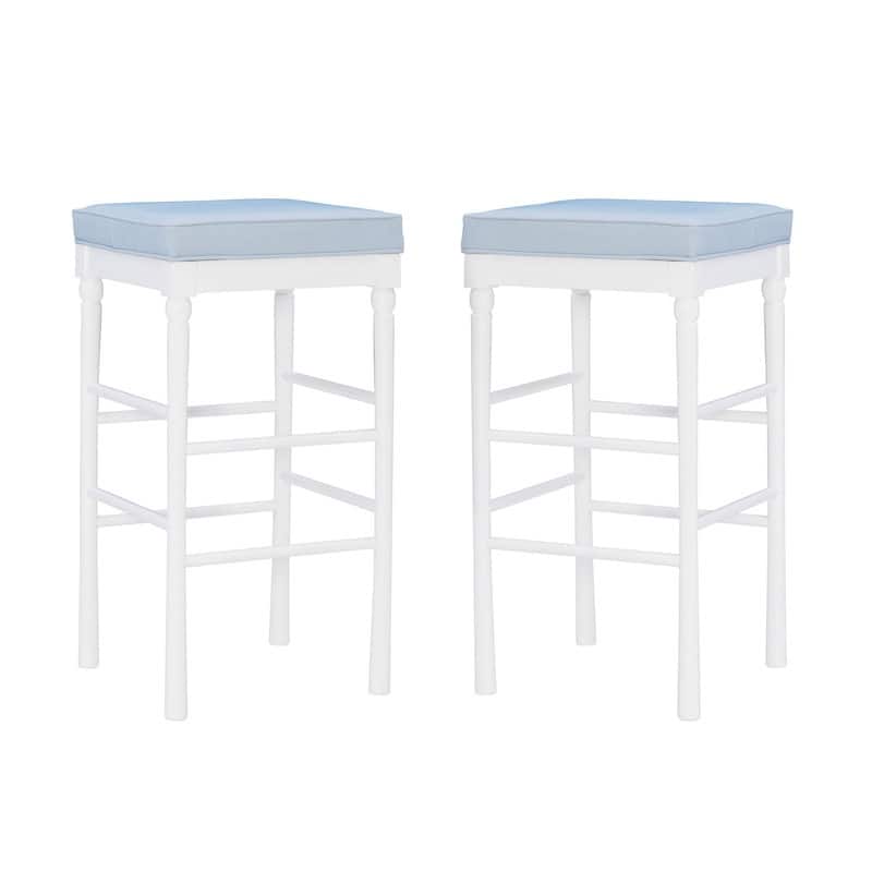 Poloma 32.5-in White Backless Barstool (Set of 2)