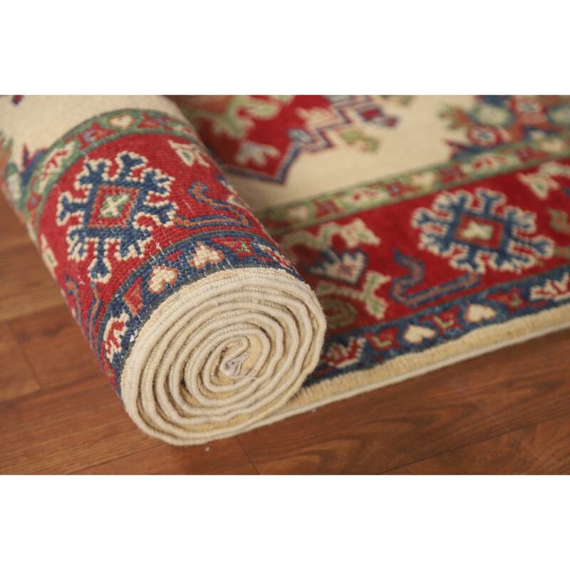 Kazak Runner Rug Handmade Hallway Wool Carpet - 2'10" x 25'6"