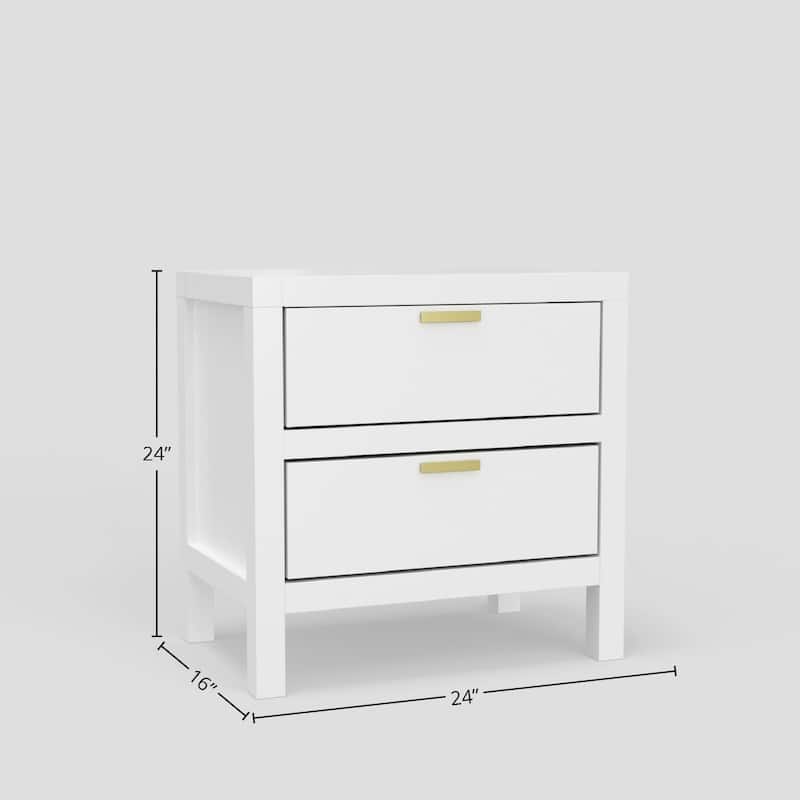 Carmel 2 Drawer Nightstand, White