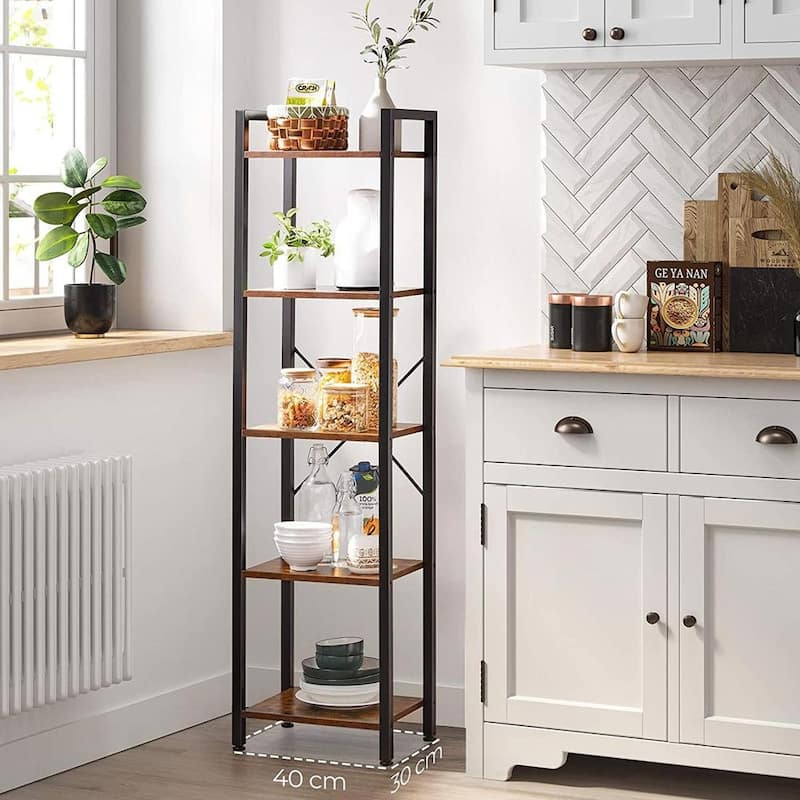 Black Metal Adjustable Storage Shelving Unit with 5 Heavy-Duty Shelves for Garage and Home Organization