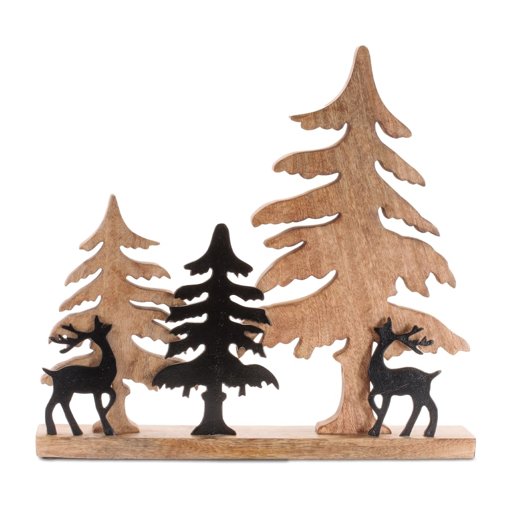 Woodland Deer and Pine Tree Silhouette Décor