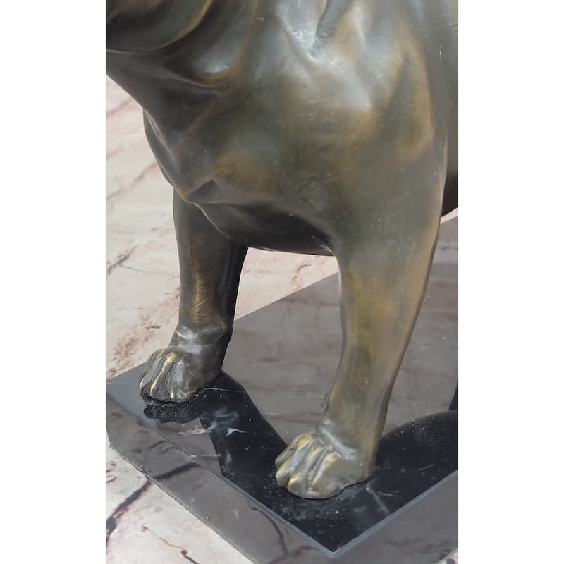 Bronze Imitative BullImitative dog Sculpture On Marble Base – Imitative Dog Lover Gift Decor