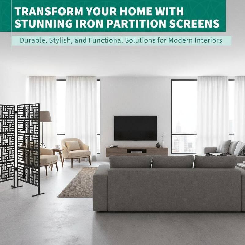 70" H Decorative Metal Garden Fences, Rust-Proof Scroll Design