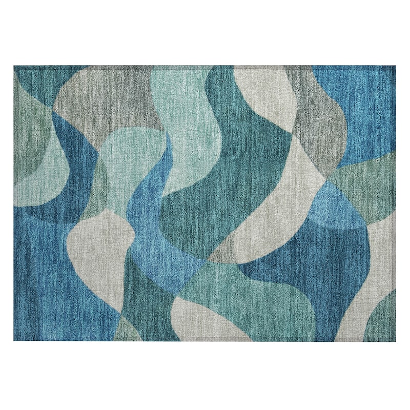 Machine Washable Indoor/Outdoor Modern Century Chantille Rug