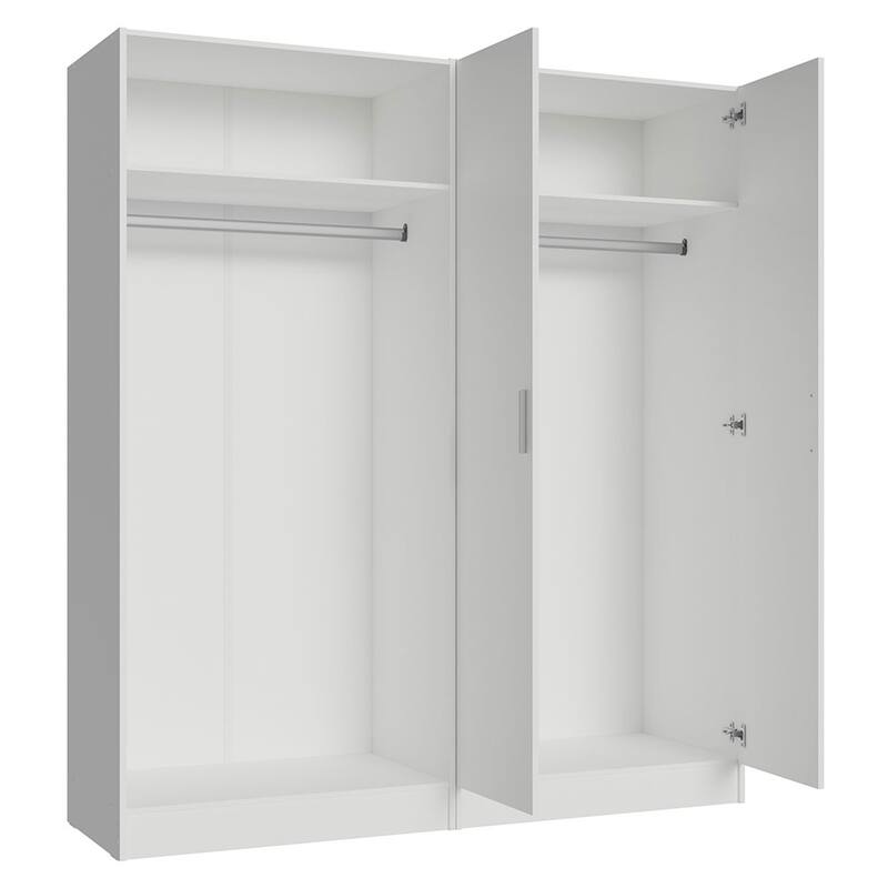 Madesa 4 Doors Wardrobe Storage Cabinet with Ample Shelves 63"L