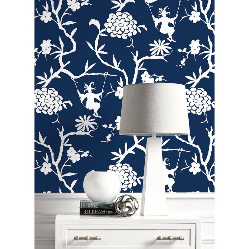 NextWall Chinoiserie Silhouette Peel and Stick Wallpaper