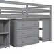 preview thumbnail 28 of 55, Full Size Loft Bed with Retractable Desk, Storage Drawers, and Stairs, Space-Saving