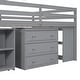 preview thumbnail 9 of 25, Full Size Loft Bed with Retractable Writing Desk and 3 Drawers, Wooden Bed with Storage Stairs and Shelves