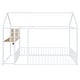 preview thumbnail 3 of 36, Full Size Metal Bed with Desk, House Bed Frame with Shelves and USB Ports