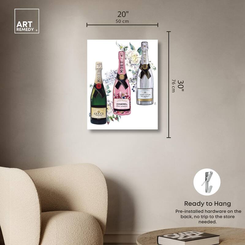 Doll Memories - Champagne Floral Acrylic by Art Remedy, Ready to Hang