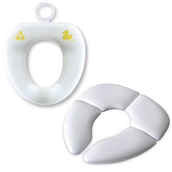 slide 2 of 5, Mommy's Helper Cushie Complete Potty Bundle: Includes 1 Contoured Cushie Tushie and 1 Cushie Traveler - White
