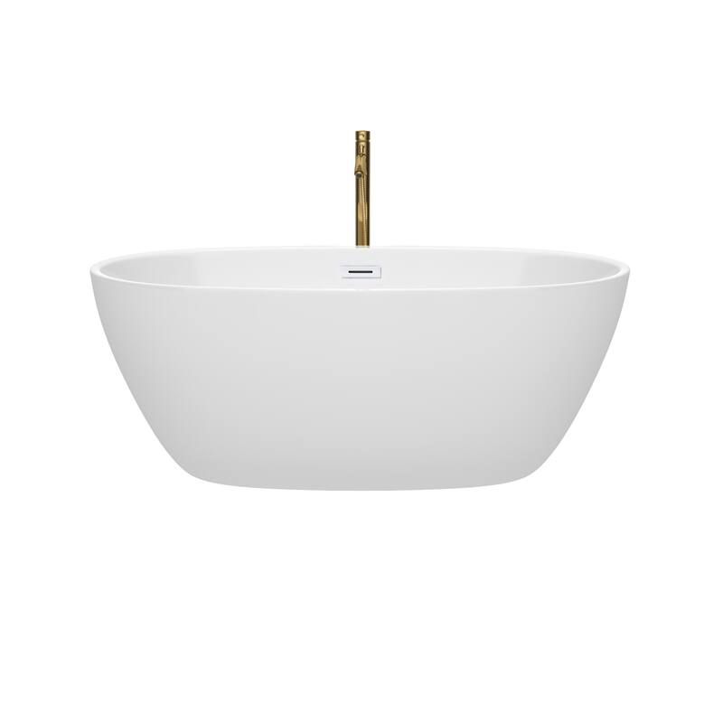 Wyndham Collection Juno 59" Freestanding Soaking Tub with Tub Filler