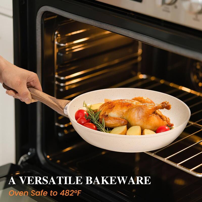 Rossetta 17-Piece Non-Stick Cooking Set with Stay-Cool Handle and Glass Lids, Easy to Clean