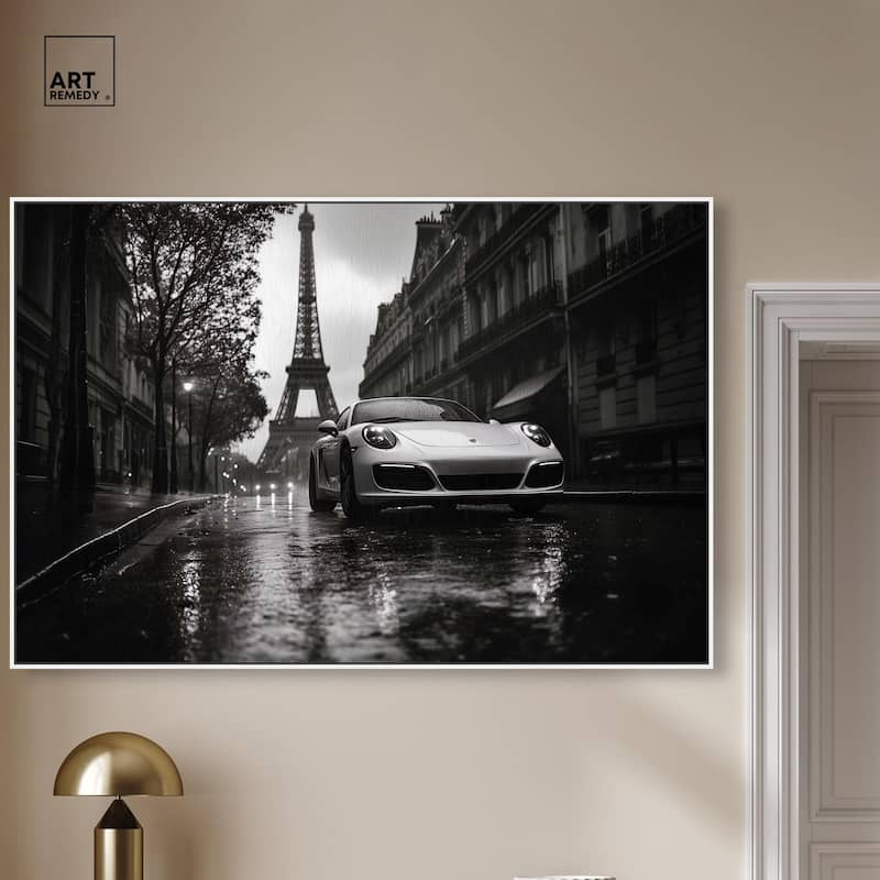 Driving in the Rain Paris Canvas by Art Remedy