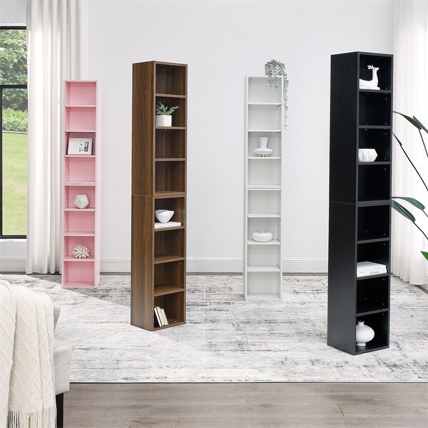 8-Tier Media Tower Rack, CD DVD Storage Cabinet w/ Adjustable