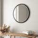 Stewart Modern Bevelled Wall Mirror - Natural Wood - 30 - Black