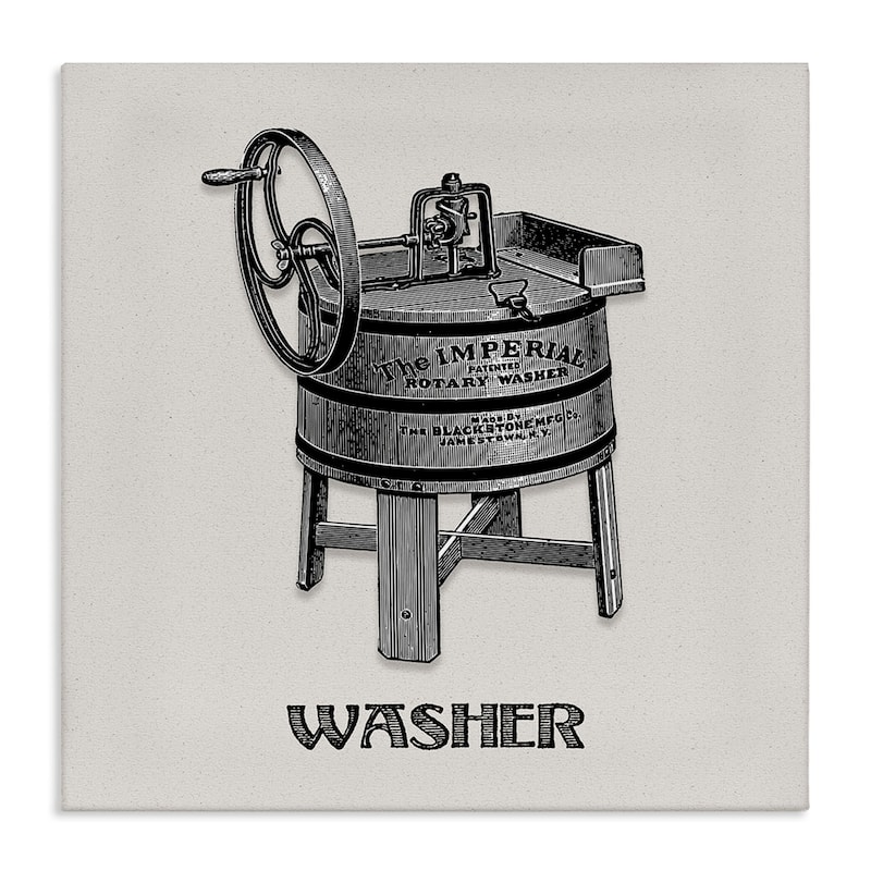 Stupell Antique Rotary Washer Canvas Wall Art Design By Val Rhodes - 36 x 36