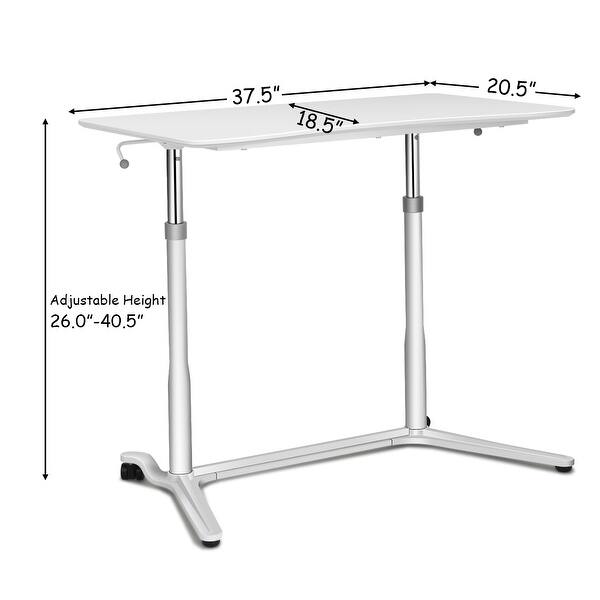 Shop Costway Height Adjustable Sit To Stand Computer Desk Mobile