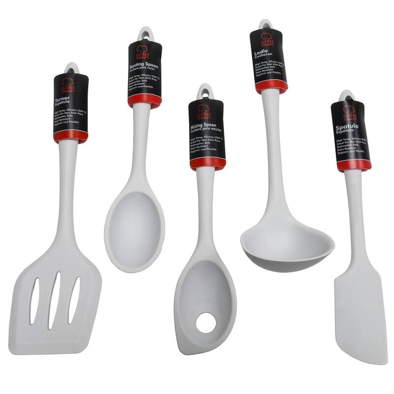 Chef Craft 5 Piece Premium Silicone Kitchen Tool and Utensil Set