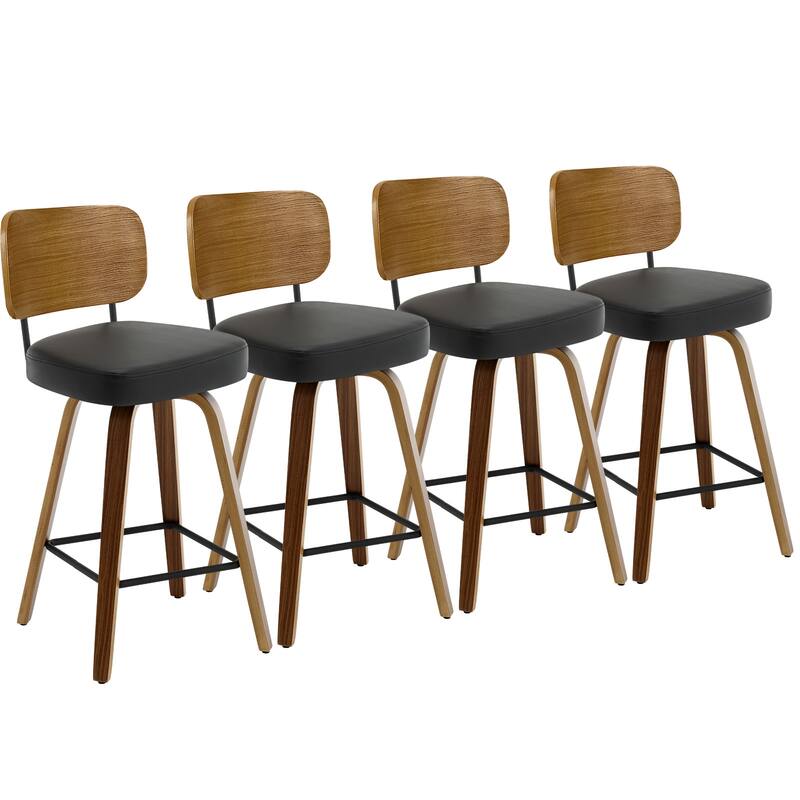 26" Swivel Upholstered Counter Height Bar Stool - 36.4" H x 17.1" W x 20" D