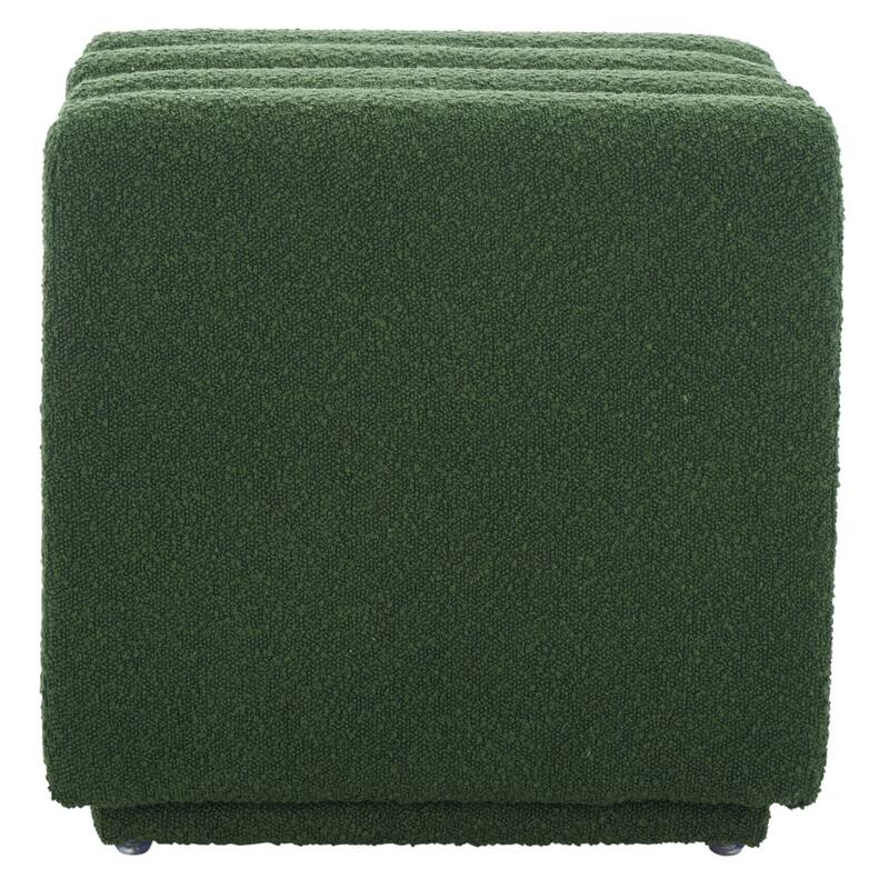 SAFAVIEH Joseph Upholstered Channel Tufted Square Ottoman, Fully Assembled