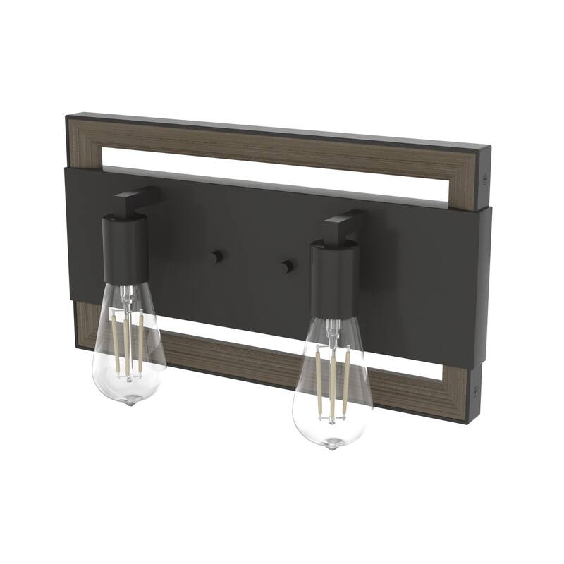 Hunter Woodburn Vanity Wall Light - Modern Farmhouse, Transitional, Rustic - Damp Rated!