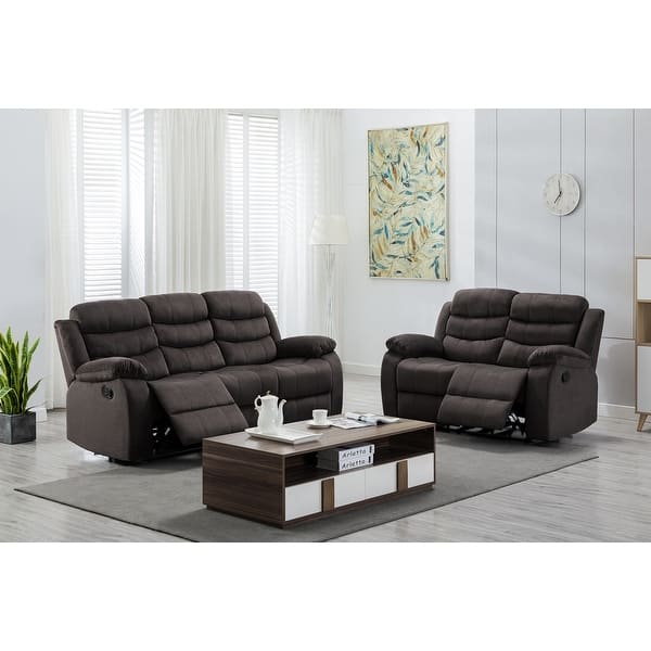 slide 2 of 3, Eglinton Microfiber 2-PC LivingRoom set Brown - 2 Piece