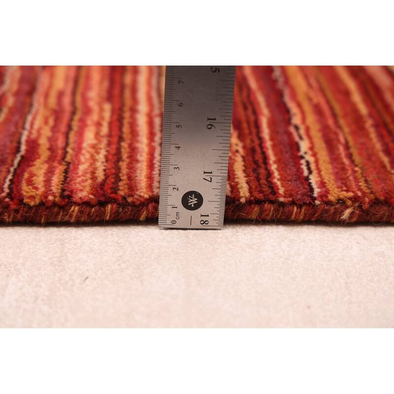 ECARPETGALLERY Hand Loomed Kashkuli Gabbeh Dark Copper Wool Rug - 4'11 x 7'11