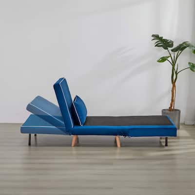 Velvet Foldable Sleeper Sofa Chair, Sofa Bed with 3-Position Adjustable Backrest, Quick 10-Second Conversion