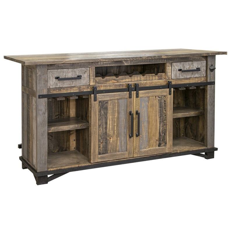 Greenview Loft Rustic Modern 76" Bar Counter