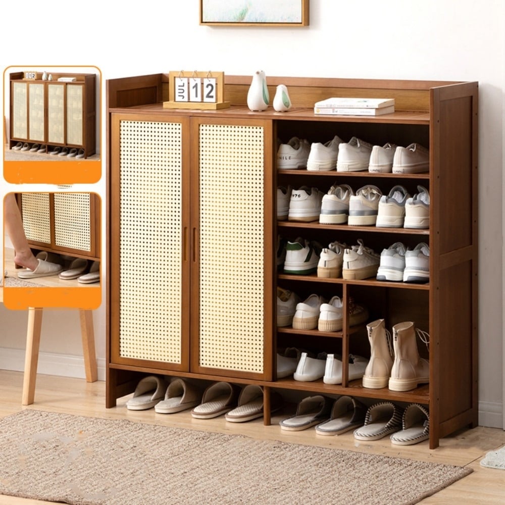 Freestanding Shoe Storage Cabinet for Entryway, Wooden Narrow Shoe Rack  Organizer - On Sale - Bed Bath & Beyond - 38005403