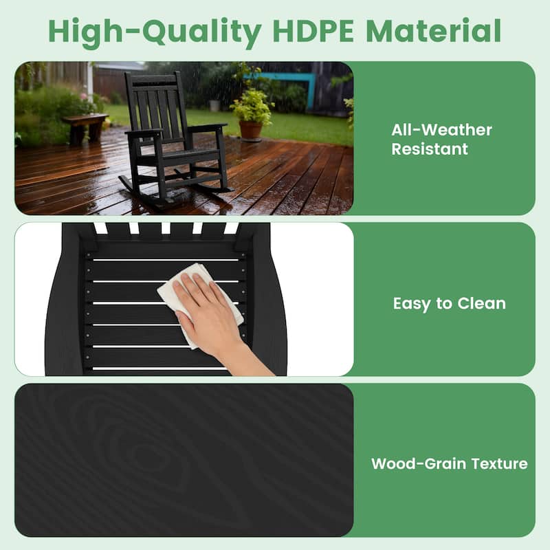 Modern High-Back Rocking Adirondack Chair All Weather