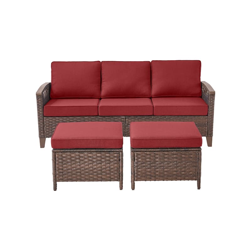 Pocassy Patio Sofa PE Wicker Set