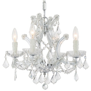 Maria Theresa 4 Light Clear Crystal Chrome Mini Chandelier - 16.5'' W x 15'' H