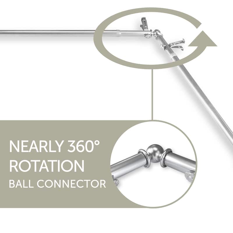 Rustic Curtain Rod Set - Adjustable Telescoping Rods & Finials - Black Hardware for Windows - M
