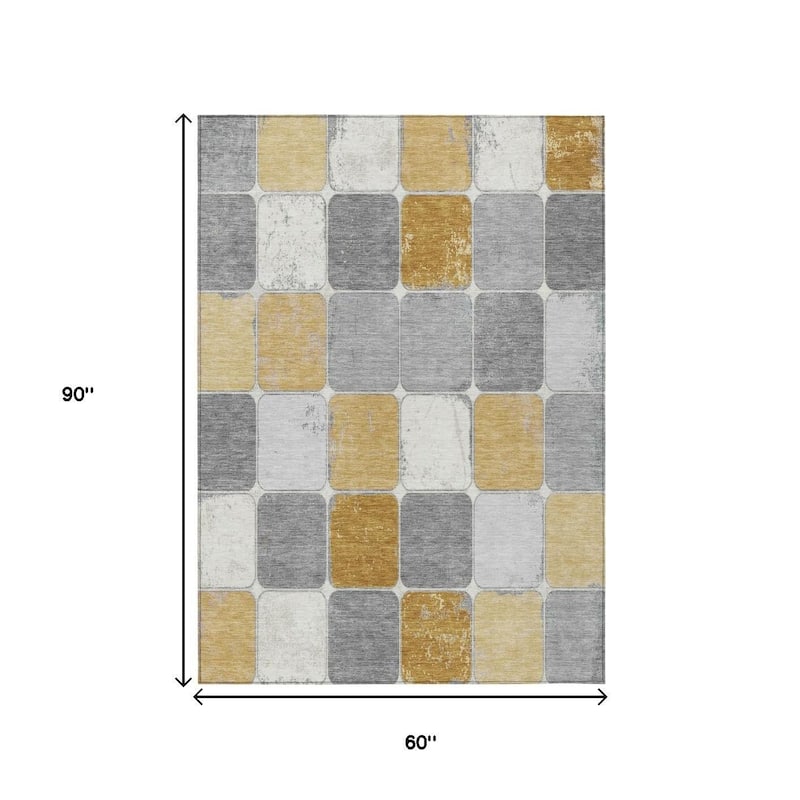 HomeRoots Geometric Transitional Rectangle Outdoor Rug