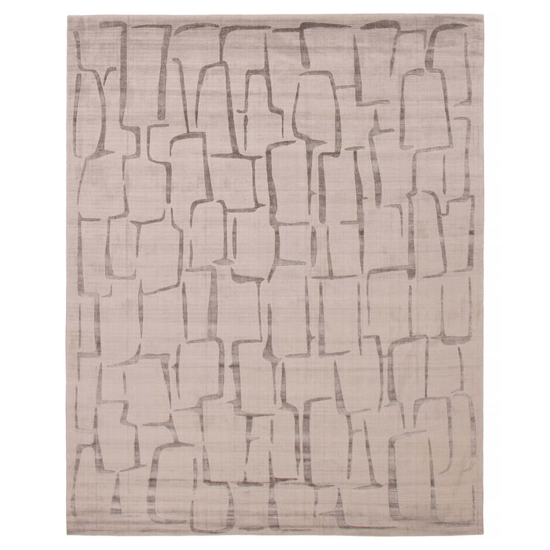 ECARPETGALLERY Hand Loomed Shimmer Taupe Viscose Rug - 8'0 x 9'9 - Taupe - 8'0 x 9'9