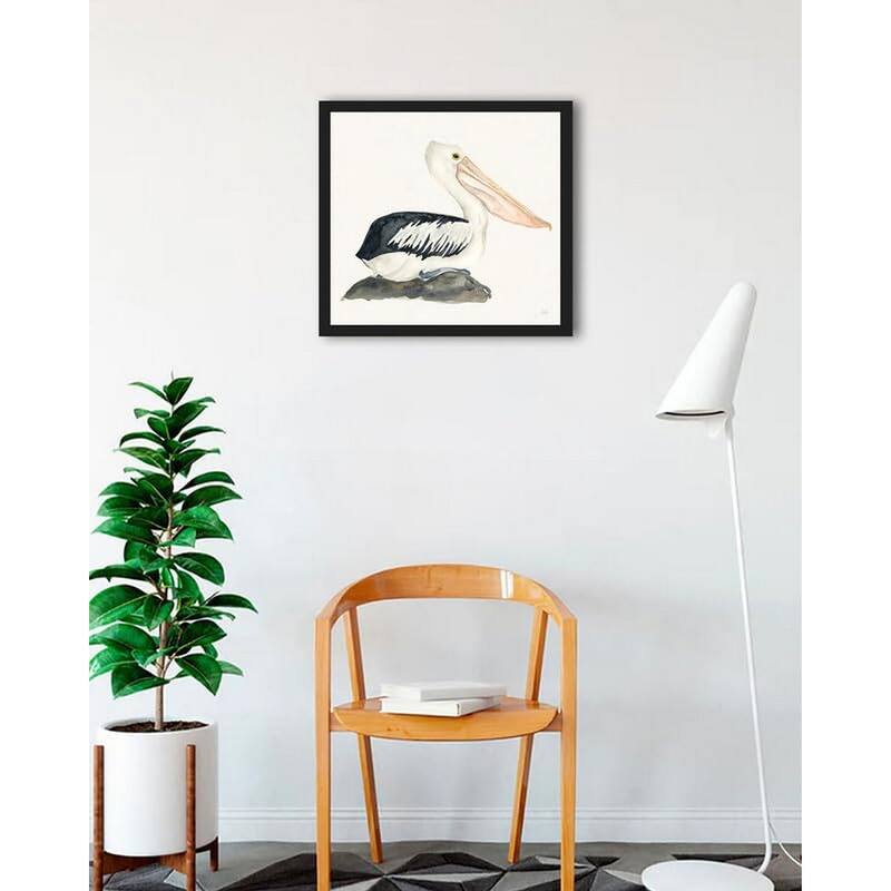 Tropical Fun Bird II Framed Poster - 24 x 24 Inch - Black