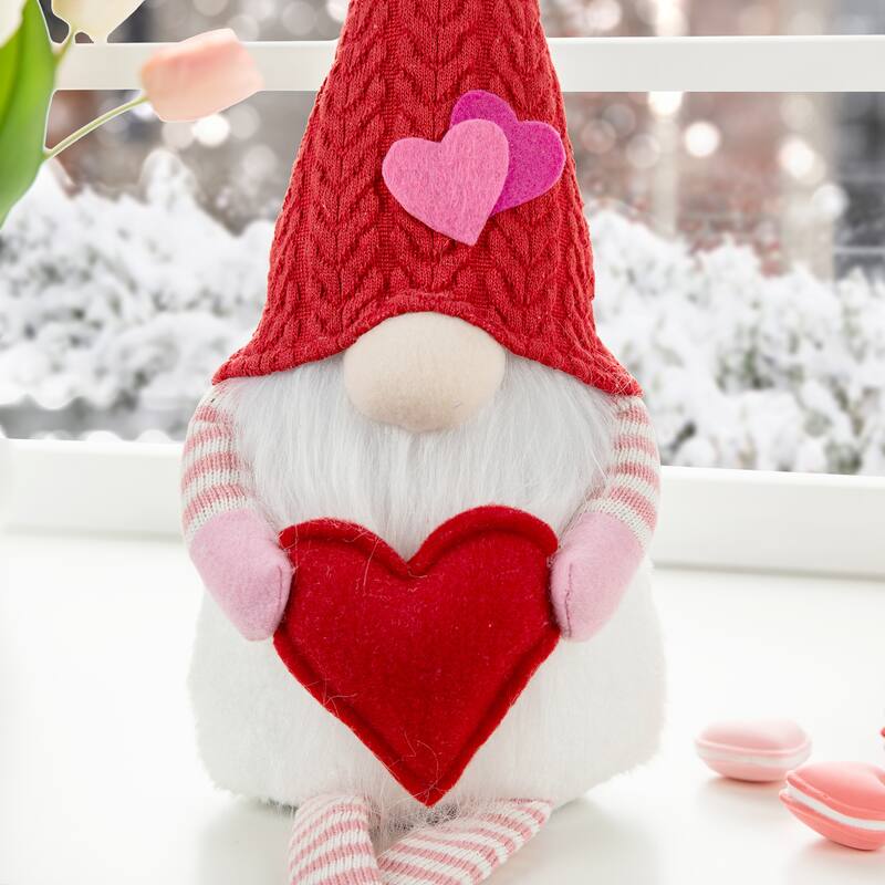 Glitzhome Christmas Hanukkah Fabric Gnome Shelf Sitter Holiday Decor