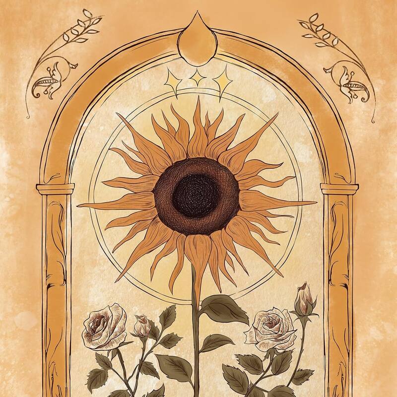 Large Yellow Emerald Green Floral Canvas Artwork