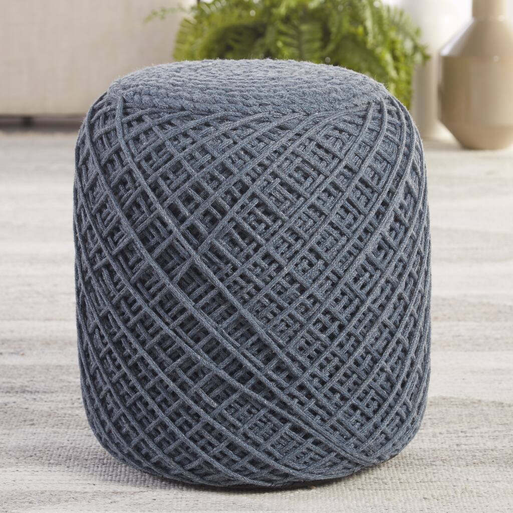 Vaughn Indoor/ Outdoor Solid Pouf/ Floor Pillow - 16"X16"X18"