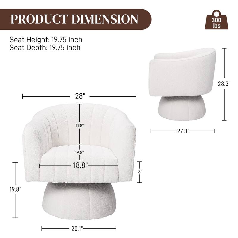 Ouyessir Oversized Modern Upholstered Barrel Chairs