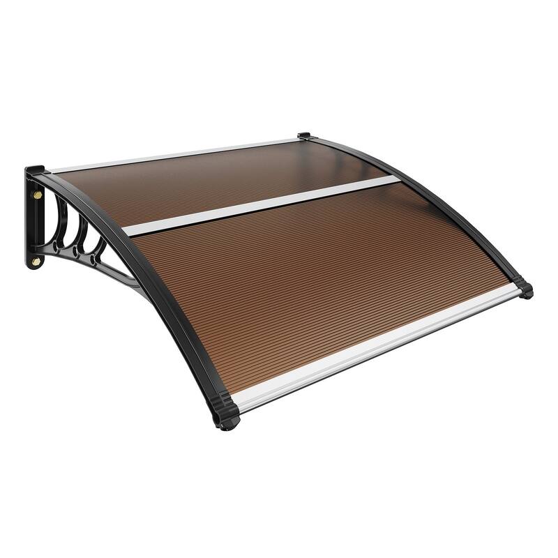 Brown Window Door Awning Canopy with Aluminum Connector Ideal for Protection Against Strong Winds and Heavy Rain