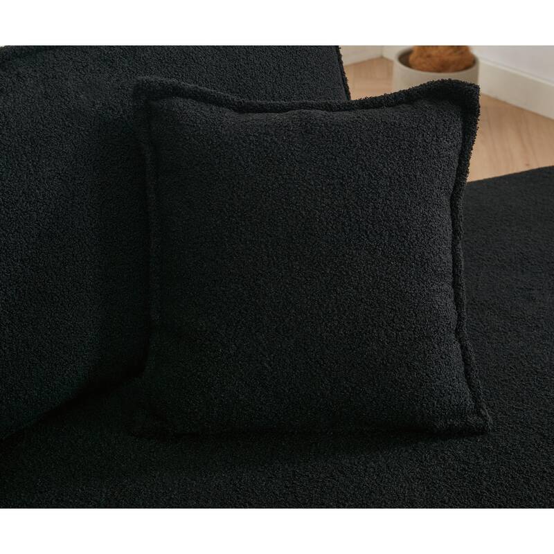 Convertible Folding Sofa Bed with Pillow, Velvet Floor Sleeper Couch for Living Room, Space-Saving Gaming Chair Mattress