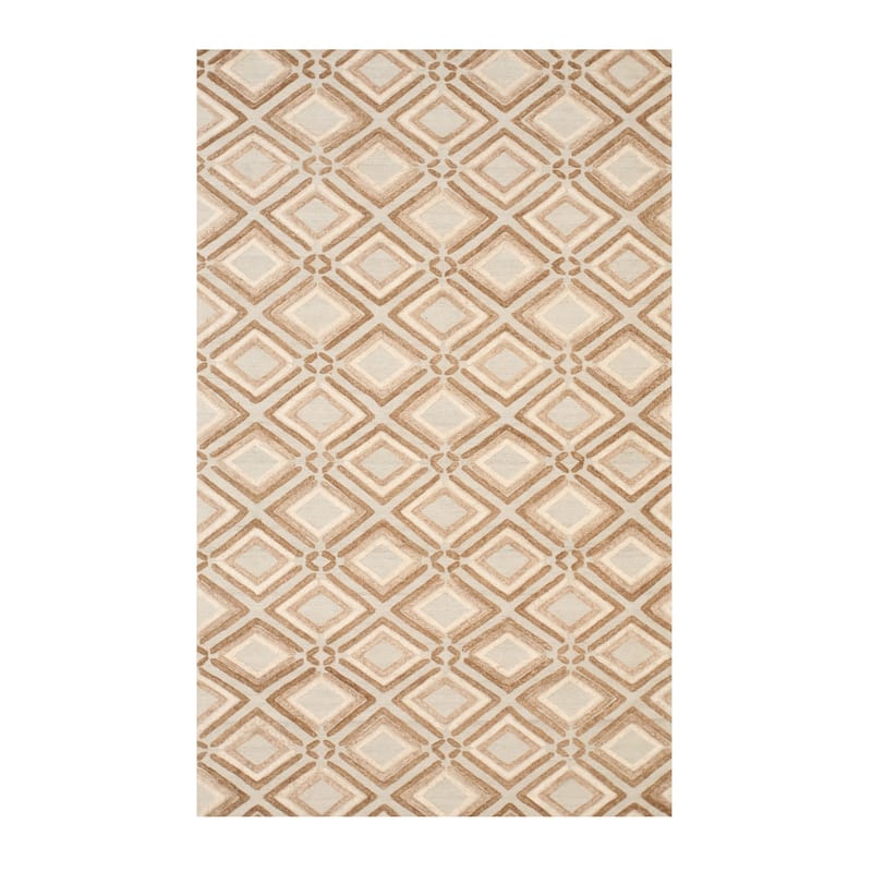 Brown Contemporary Geometric Raga Area Rug - 5' x 8' - 5' x 8' - Brown
