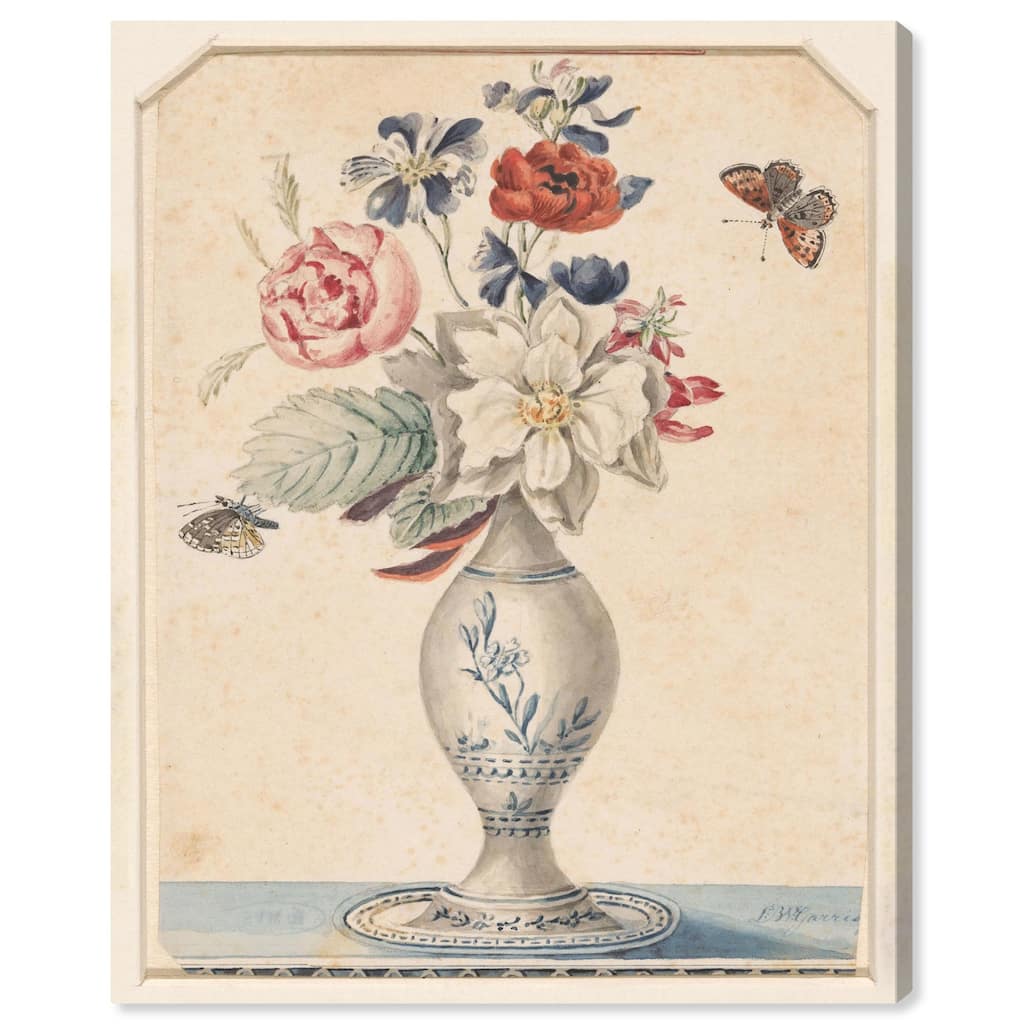 Vase with Flowers II 1850 Canvas by Art Remedy, Gallery Wrapped