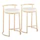 Option White Faux Leather/Gold Metal